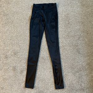 Express Black Satin Stretch Leggings XS